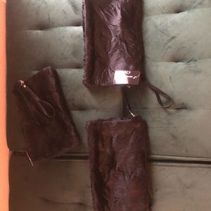 2 Midnight Black clutch purse